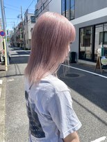 テイ(tei)&nbsp;ペールピンクラベンダー/ピンクベージュ/切りっぱなしミディアム