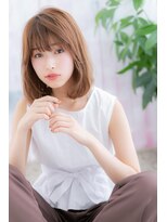 ミック ヘアアンドメイク アップ 駒込店(miq Hair&Make up) ラフニュアンスミルクティーブラウン伸ばしかけ小顔ボブc1