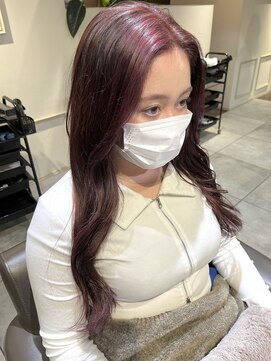 ヘアースタジオ エフ(Hair studio f) 韓国風オルチャン巻き+ボルドーby平松