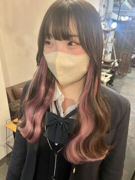 トロニー(TLONY) インナーピンク　インナーカラー　stylist/miaki