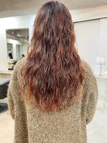 ソイ 下北沢(soi)&nbsp;【Orange,perm】ロングウェーブ/オレンジカラー/ハイライト