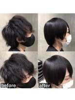 エノア 銀座(ENORE)&nbsp;メンズ縮毛矯正でくせ毛改善！自然なストレートマッシュスタイル