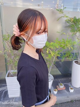 ヘアメイク ミチ 富田店(HAIRMAKE MICHI) 【MICHI 富田店 古作蓮】フェイスフレーミング オレンジ