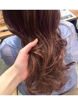 グランデ(GRANDE)&nbsp;ロングレイヤー/ボルドー/ブリーチなしカラー/簡単スタイリング