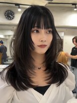 サイン 表参道(SIGN)&nbsp;韓国ヘアグレージュカラーブリーチ無し髪質改善イヤリングカラー