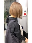 切りっぱなし/ボブ/ミルクティー/ブロンド