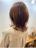 今っぽ外ハネボブ×柔らかオレンジベージュ