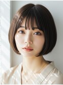 丸みボブ /スッキリボブ/ダークグレージュ