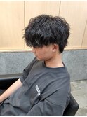 刈り上げマッシュ波巻きツイストスパイラルパーマ