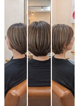 リコ ヘアー メイク 海老名店(Lico hair make) 立体ハイライトの大人ショートボブ