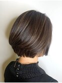 透明感のあるブラウンボブ × 艶髪トリートメント