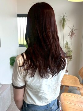 ヘッズ 高木瀬店(HEADS) 顔周りカット ロングレイヤー 20代 ダークアッシュ 髪質改善