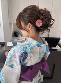 ゆるふわアップ/アップスタイル/浴衣ヘア/浴衣着付け