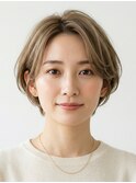 白髪ぼかしハイライト×ショートボブ