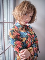 ソワン ド ブランシュ ライフ 八戸ノ里店(Soin de Blanche LIFE) ゆるふわボブヘアスタイル×ハイトーンカラー◎30代40代
