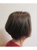 ホワイトグレージュミニウルフデジタルパーマチェリーブラウン38