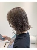 YOKE 切りっぱなしボブ グレーアッシュ 髪質改善