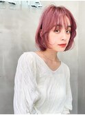 ACE 横浜　大人可愛いピンクベージュ×小顔ふんわりボブ