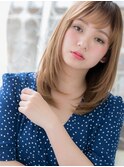 ★斜めバング外国人風ハイライト前下がりカール20代30代40代★9
