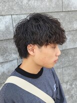 ニアウ 伊勢崎連取店(Niau)&nbsp;マッシュウルフショート波巻きツイストスパイラルパーマメンズ