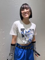 リノショアーズ 元町店(RINOSHORES)&nbsp;顔周りレイヤーぱっつん黒髪ボブショートヘア個性派美人