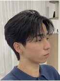 ニュアンスパーマセンターパートダウンパーマメンズカット韓国