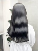 10代20代30代大人可愛い韓国風ブルーブラックヨシンモリヘア