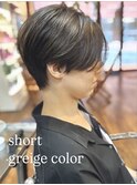 前下がりショート×グレージュカラー