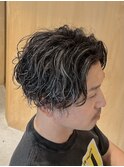 ハイライト シャドウパーマ センターパート