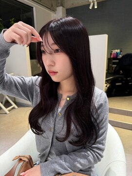 アム(amu) ラベンダーグレージュ/グレージュカラー/シースルー前髪