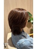 ネオウルフベージュショートレイヤー◎40代50代ひし形シルエット