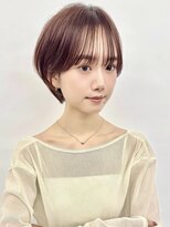アンドカオマワリカットファム(Fann.)&nbsp;丸みショートボブ×シースルーバング｜大人可愛い