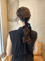 オムズポカ 栄矢場町店(OM's poka)&nbsp;ベロアリボン/ヘアセット/ヘアアレンジ/結婚式ヘア/お呼ばれヘア