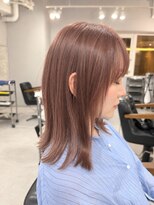 ミコ(MICO hair)&nbsp;ピンクベージュ　ミディアムヘア