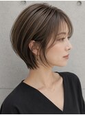 20代30代40代50代ナチュラル大人可愛いレイヤーショートボブ