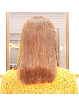 美容室 ドリームスタイル 倉敷店 【極潤】フェミニンストレート×控え目オレンジカラー