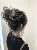 後れ毛可愛いおだんごヘア