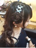 編み込みリボン ひつじ風アレンジ(*'▽'*)