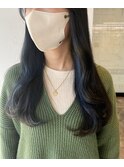 暗髪ブルーブラック×インナーハイライト