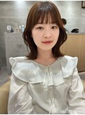 くびれロブ　ミディアム　顔まわりカット　韓国　haruhi【大宮】
