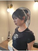 博多/韓国ヘア/前髪顔周りカット/暗めカラー/ヘアアレンジ