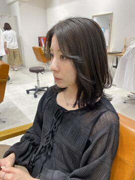 ネイロ 錦糸町(NeiRo) くびれミディアムブリーチ無しグレージュカラー顔まわりカット