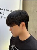 ダウンパーマ×シースルーマッシュ　メンズ　韓国ヘア　表参道