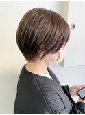 横浜タッセルボブショコラブラウン切りっぱなしボブショートボブ