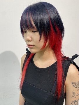 ココ 原宿(KOKO) □＃顔まわりレイヤー＃レイヤーカット#ウルフ＃インナーカラー