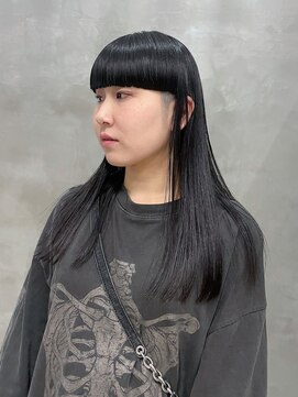 テトヘアー(teto hair) 黒髪 刈り上げ ツーブロック ストレート ワイドバング