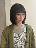 【YOKE】暗髪姫カットボブワイドバング切りっぱなしボブ