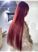ブリーチ1回のワインレッド/レッドカラー