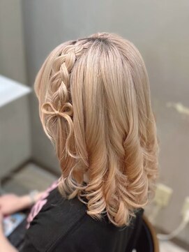 ヘアセットサロン ミント(Hair set salon MINT) 編みたらし髪リボン