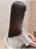 美髪フェミニンロング似合わせイメチェン短め前髪メッシュ30代